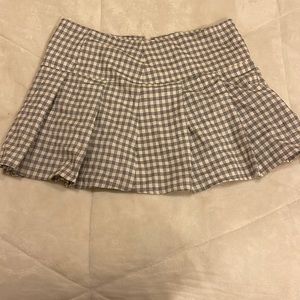 Forever 21 mini pleated skirt black and white plaid size S